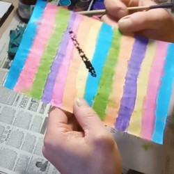Wachs-Kratzpapier-Wasserfarbe-farbe-auf-wachs